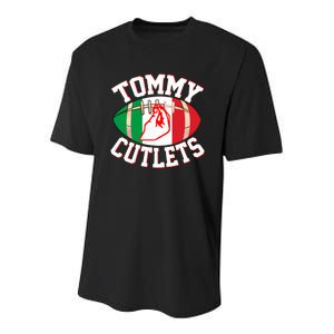 Ny Italian Hand Gesture Tommy_ Cutlets Football Quarterback Trendy Desing Youth Performance Sprint T-Shirt