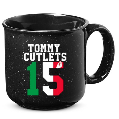 Ny Italian Hand Gesture Tommy Cutlets Football 15oz Campfire Ceramic Mug