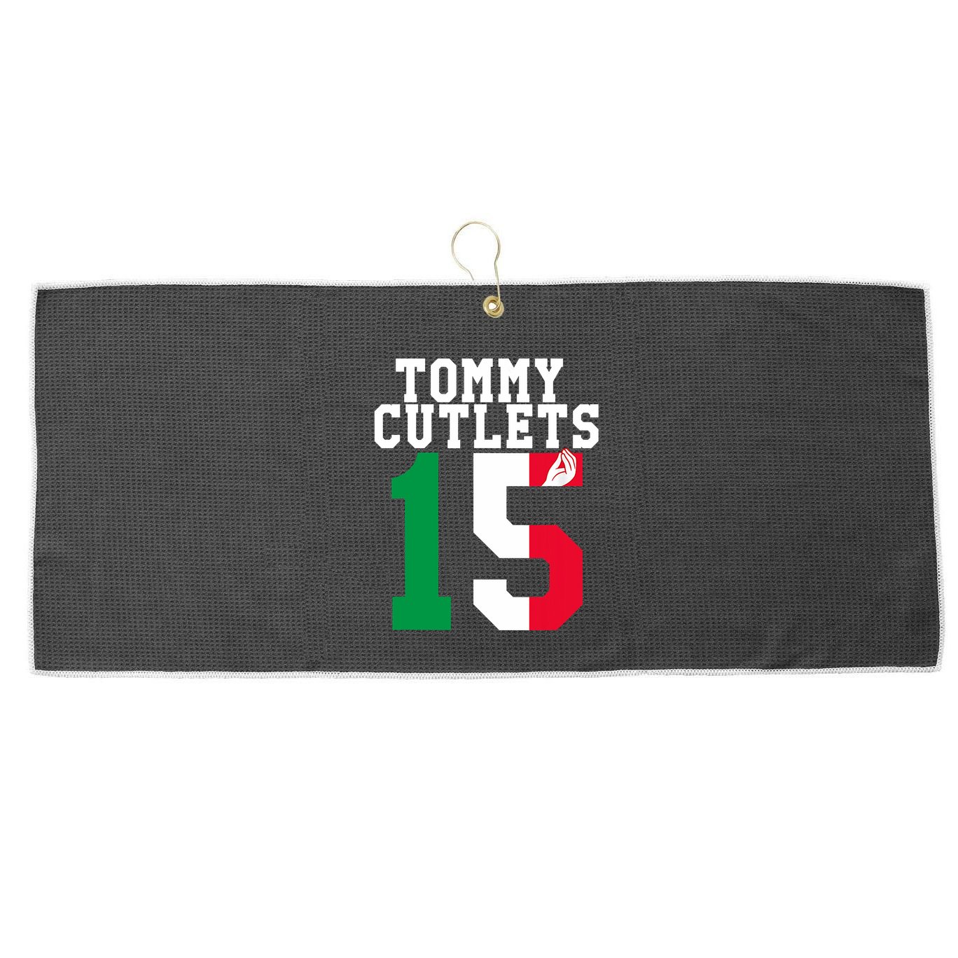 Ny Italian Hand Gesture Tommy Cutlets Football Large Microfiber Waffle Golf Towel