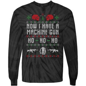 Now I Have A Machine Gun Ugly Christmas Tie-Dye Long Sleeve Shirt