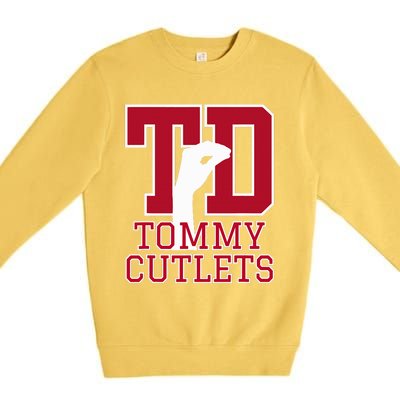 NY Italian Hand Gesture Tommy Cutlets Football Quarterback  Premium Crewneck Sweatshirt