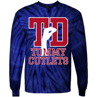 NY Italian Hand Gesture Tommy Cutlets Football Quarterback  Tie-Dye Long Sleeve Shirt