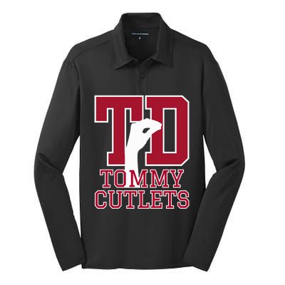 NY Italian Hand Gesture Tommy Cutlets Football Quarterback  Silk Touch Performance Long Sleeve Polo