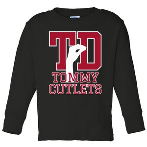 NY Italian Hand Gesture Tommy Cutlets Football Quarterback  Toddler Long Sleeve Shirt