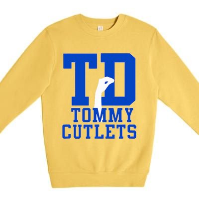 NY Italian Hand Gesture Tommy Cutlets Football Quarterback Premium Crewneck Sweatshirt