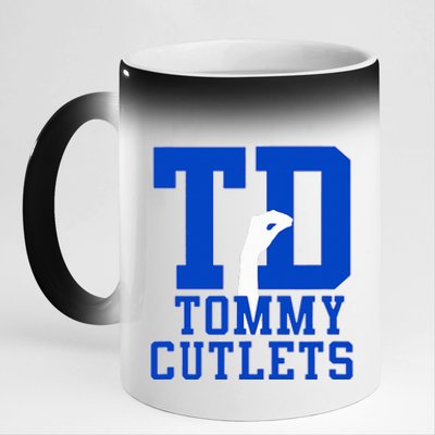 NY Italian Hand Gesture Tommy Cutlets Football Quarterback 11oz Black Color Changing Mug