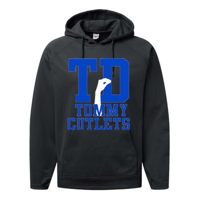 NY Italian Hand Gesture Tommy Cutlets Football Quarterback Performance Fleece Hoodie