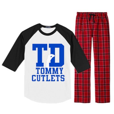 NY Italian Hand Gesture Tommy Cutlets Football Quarterback Raglan Sleeve Pajama Set