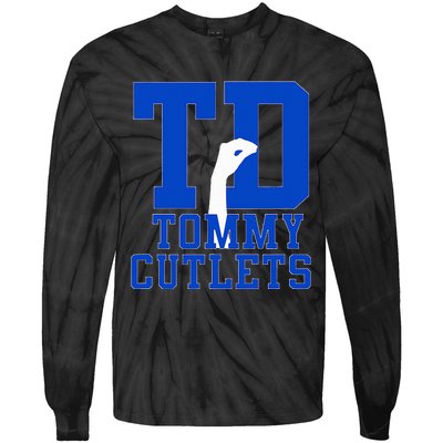 NY Italian Hand Gesture Tommy Cutlets Football Quarterback Tie-Dye Long Sleeve Shirt