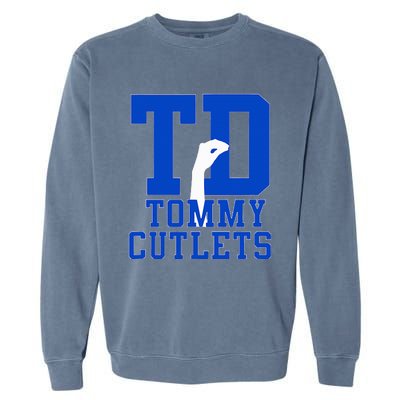 NY Italian Hand Gesture Tommy Cutlets Football Quarterback Garment-Dyed Sweatshirt