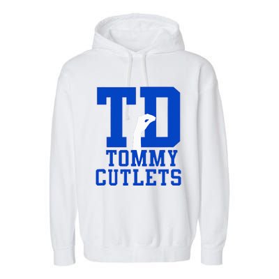 NY Italian Hand Gesture Tommy Cutlets Football Quarterback Garment-Dyed Fleece Hoodie