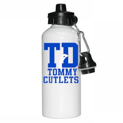 NY Italian Hand Gesture Tommy Cutlets Football Quarterback Aluminum Water Bottle