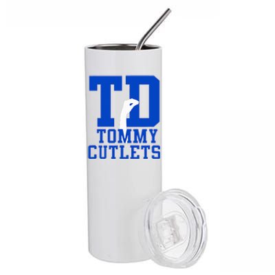 NY Italian Hand Gesture Tommy Cutlets Football Quarterback Stainless Steel Tumbler