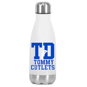 NY Italian Hand Gesture Tommy Cutlets Football Quarterback Stainless Steel Insulated Water Bottle