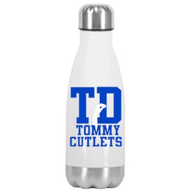 NY Italian Hand Gesture Tommy Cutlets Football Quarterback Stainless Steel Insulated Water Bottle