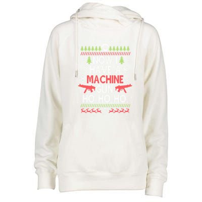 Now I Have A Machine Gun Ho Ho Ho Funny Christmas Movie Cute Gift Womens Funnel Neck Pullover Hood