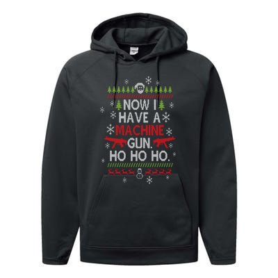 Now I Have A Machine Gun Ho Ho Ho Funny Christmas Performance Fleece Hoodie