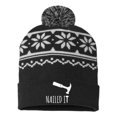 Nailed It Hammer And Nail Woodworking Carpentry USA-Made Snowflake Beanie