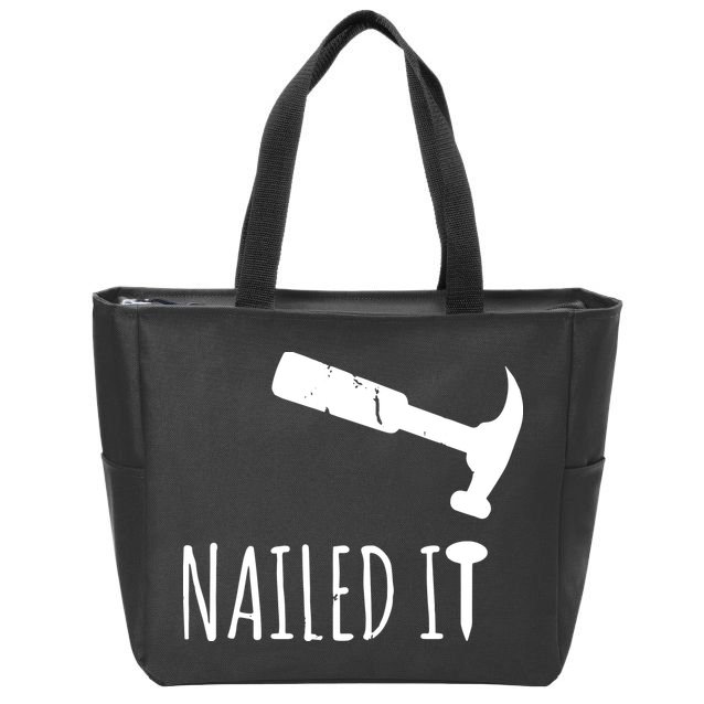 Nailed It Hammer And Nail Woodworking Carpentry Zip Tote Bag