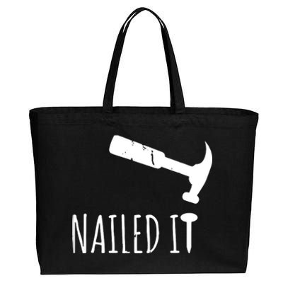 Nailed It Hammer And Nail Woodworking Carpentry Cotton Canvas Jumbo Tote