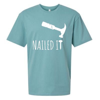 Nailed It Hammer And Nail Woodworking Carpentry Sueded Cloud Jersey T-Shirt