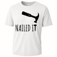 Nailed It Hammer And Nail Woodworking Carpentry Cooling Performance Crew T-Shirt