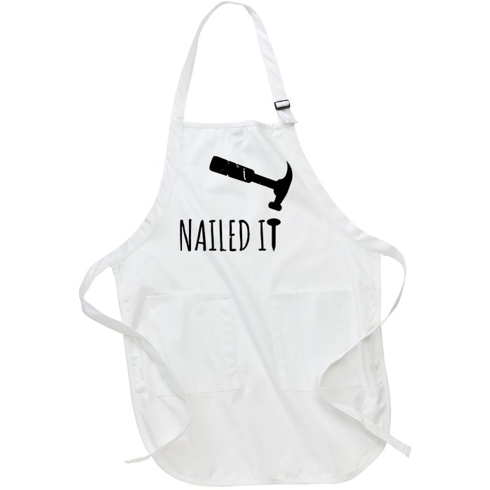 Nailed It Hammer And Nail Woodworking Carpentry Full-Length Apron With Pockets