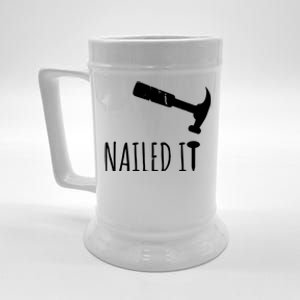 Nailed It Hammer And Nail Woodworking Carpentry Beer Stein