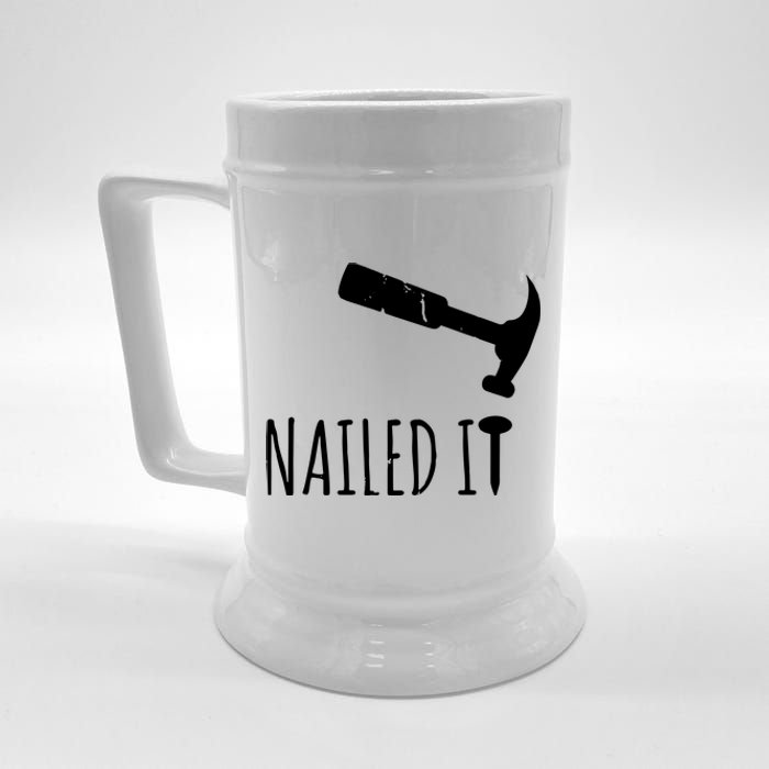 Nailed It Hammer And Nail Woodworking Carpentry Beer Stein