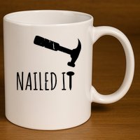 Nailed It Hammer And Nail Woodworking Carpentry 11oz C Handle Ceramic Mug