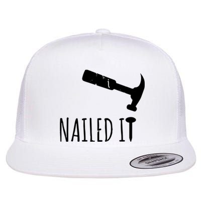 Nailed It Hammer And Nail Woodworking Carpentry Flat Bill Trucker Hat