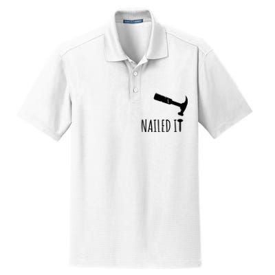 Nailed It Hammer And Nail Woodworking Carpentry Dry Zone Grid Polo