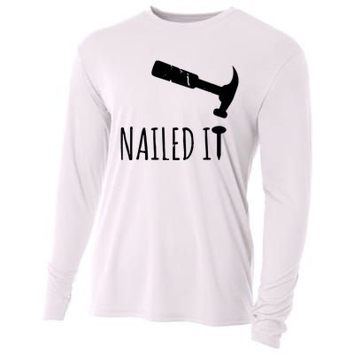 Nailed It Hammer And Nail Woodworking Carpentry Cooling Performance Long Sleeve Crew