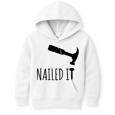 Nailed It Hammer And Nail Woodworking Carpentry Kids Hoodie