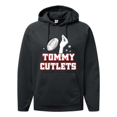 Ny Italian Hand Gesture Tommy Cutlets Football Quarterback Performance Fleece Hoodie