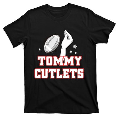 Ny Italian Hand Gesture Tommy Cutlets Football Quarterback T-Shirt