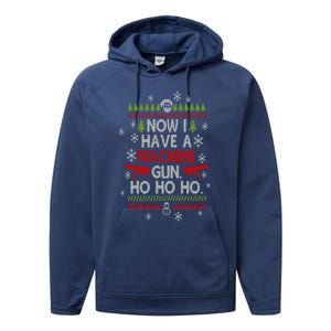 Now I Have A Machineguns Ho Ho Ho Funny Christmas Sarcastic Cool Gift Performance Fleece Hoodie