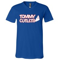 Ny Italian Hand Gesture Tommy Cutlets Football Quarterback V-Neck T-Shirt