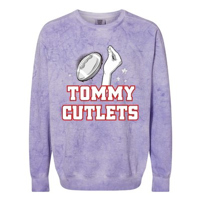 Ny Italian Hand Gesture Tommy Cutlets Football Quarterback Gift Design Colorblast Crewneck Sweatshirt