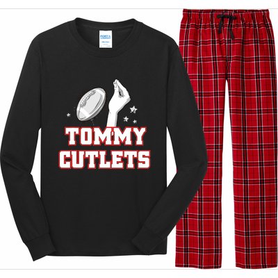 Ny Italian Hand Gesture Tommy Cutlets Football Quarterback Gift Design Long Sleeve Pajama Set