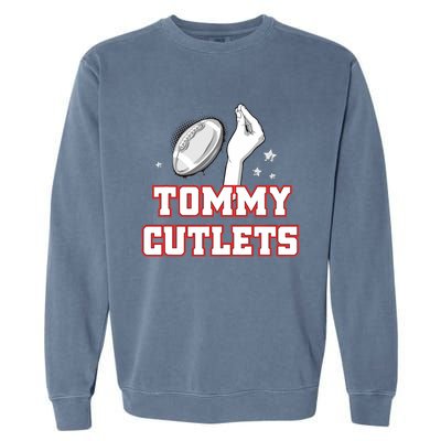 Ny Italian Hand Gesture Tommy Cutlets Football Quarterback Gift Design Garment-Dyed Sweatshirt