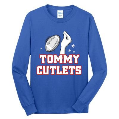 Ny Italian Hand Gesture Tommy Cutlets Football Quarterback Gift Design Tall Long Sleeve T-Shirt