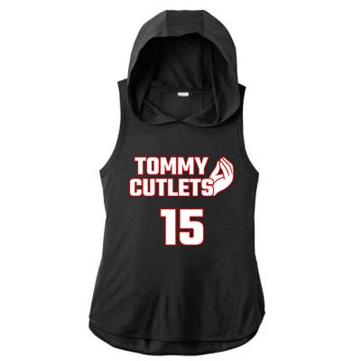 Ny Italian Hand Gesture Tommy Cutlets Football Quarterback Ladies PosiCharge Tri-Blend Wicking Draft Hoodie Tank