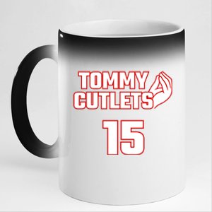 Ny Italian Hand Gesture Tommy Cutlets Football Quarterback 11oz Black Color Changing Mug