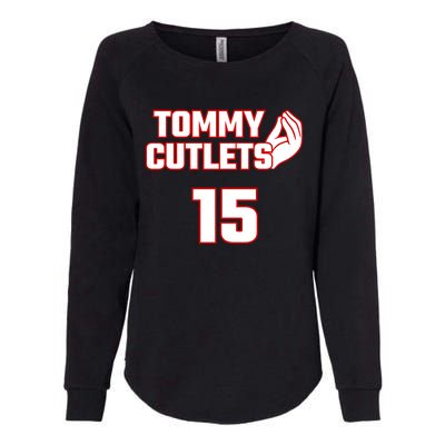 Ny Italian Hand Gesture Tommy Cutlets Football Quarterback Womens California Wash Sweatshirt