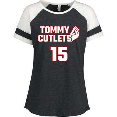 Ny Italian Hand Gesture Tommy Cutlets Football Quarterback Enza Ladies Jersey Colorblock Tee