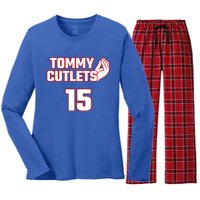 Ny Italian Hand Gesture Tommy Cutlets Football Quarterback Women's Long Sleeve Flannel Pajama Set 