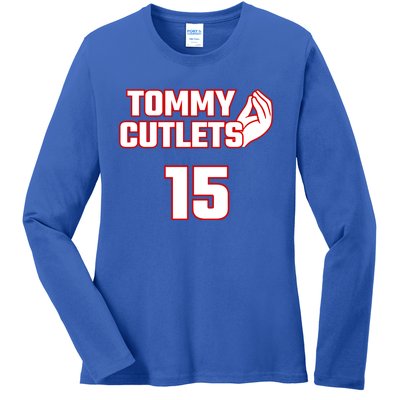 Ny Italian Hand Gesture Tommy Cutlets Football Quarterback Ladies Long Sleeve Shirt