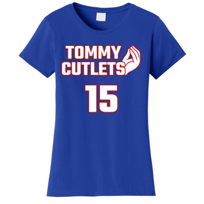 Ny Italian Hand Gesture Tommy Cutlets Football Quarterback Women's T-Shirt