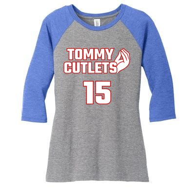 Ny Italian Hand Gesture Tommy Cutlets Football Quarterback Women's Tri-Blend 3/4-Sleeve Raglan Shirt